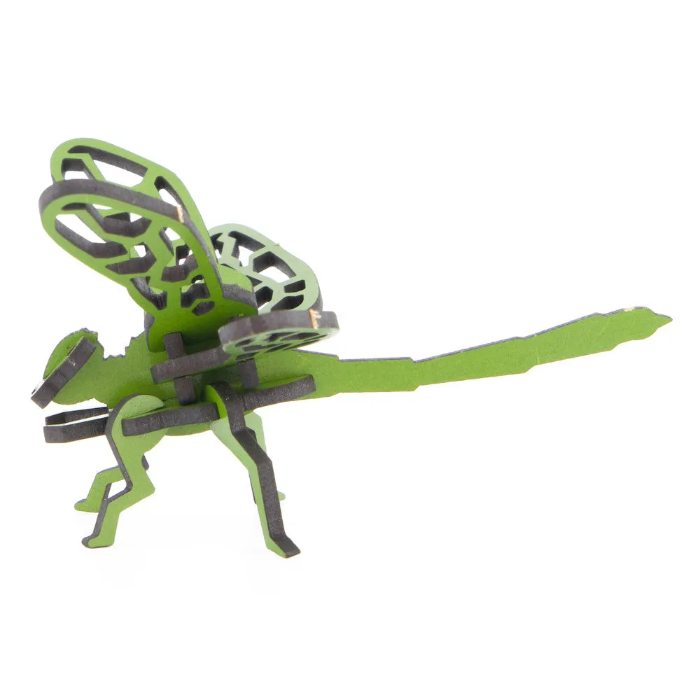 Little & Wood: Dragonfly Woodlet Kit - 3D Puzzle, Green