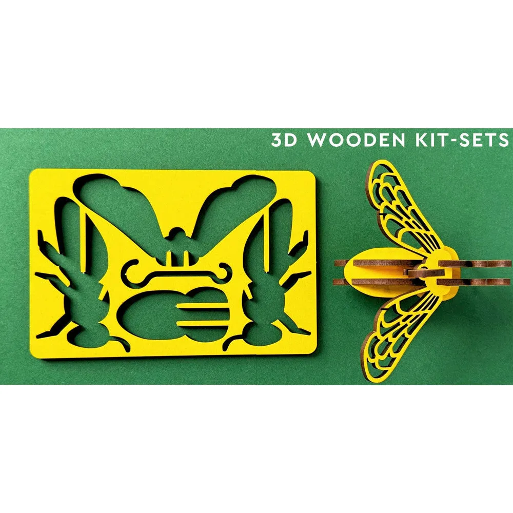 Little & Wood: Honey Bee Yellow 3D Wooden Puzzle Kit