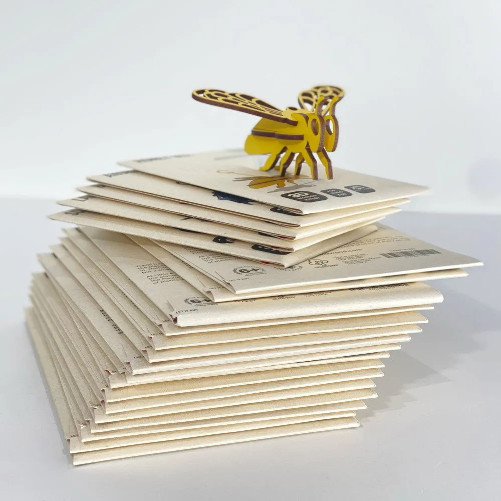 Little & Wood: Honey Bee Yellow 3D Wooden Puzzle Kit