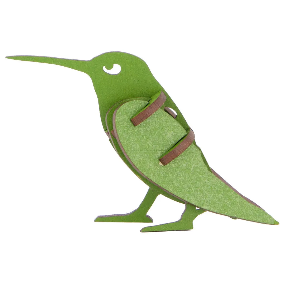Little & Wood: Hummingbird 3D Wooden Puzzle Kit - Green