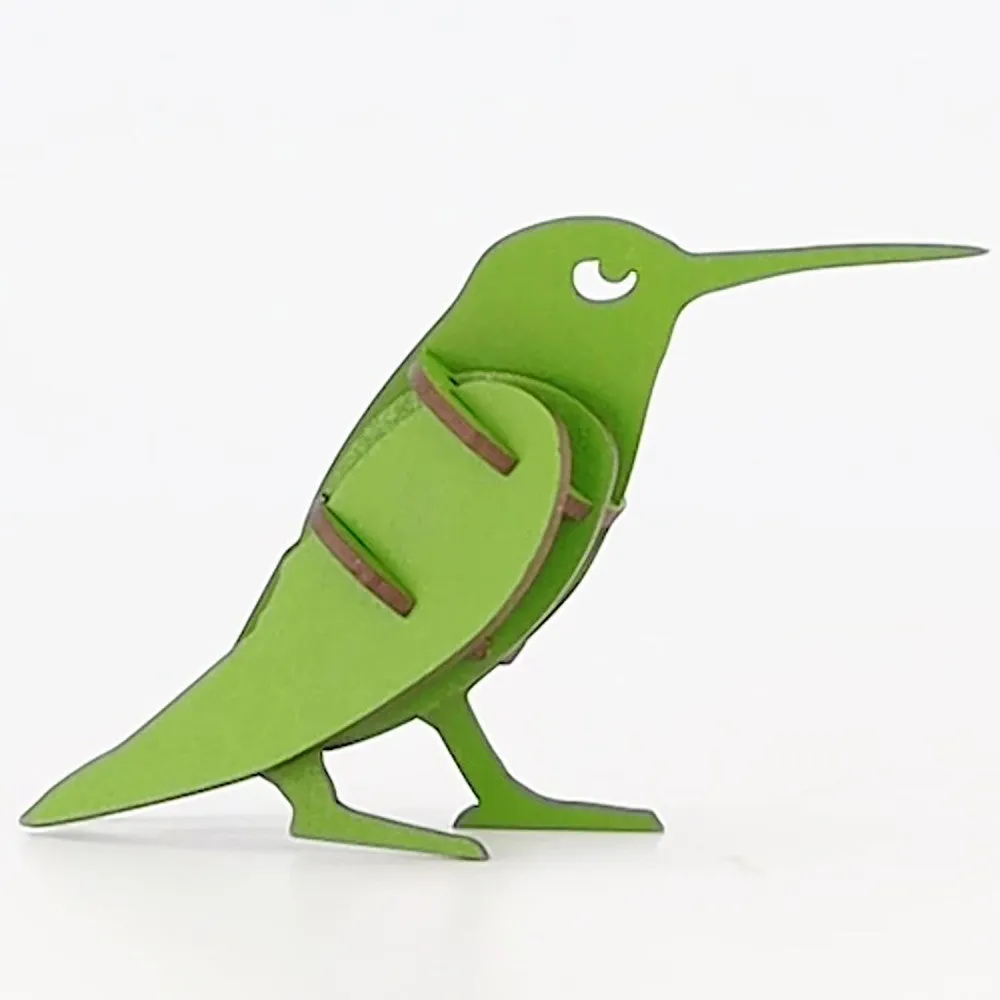 Little & Wood: Hummingbird 3D Wooden Puzzle Kit - Green