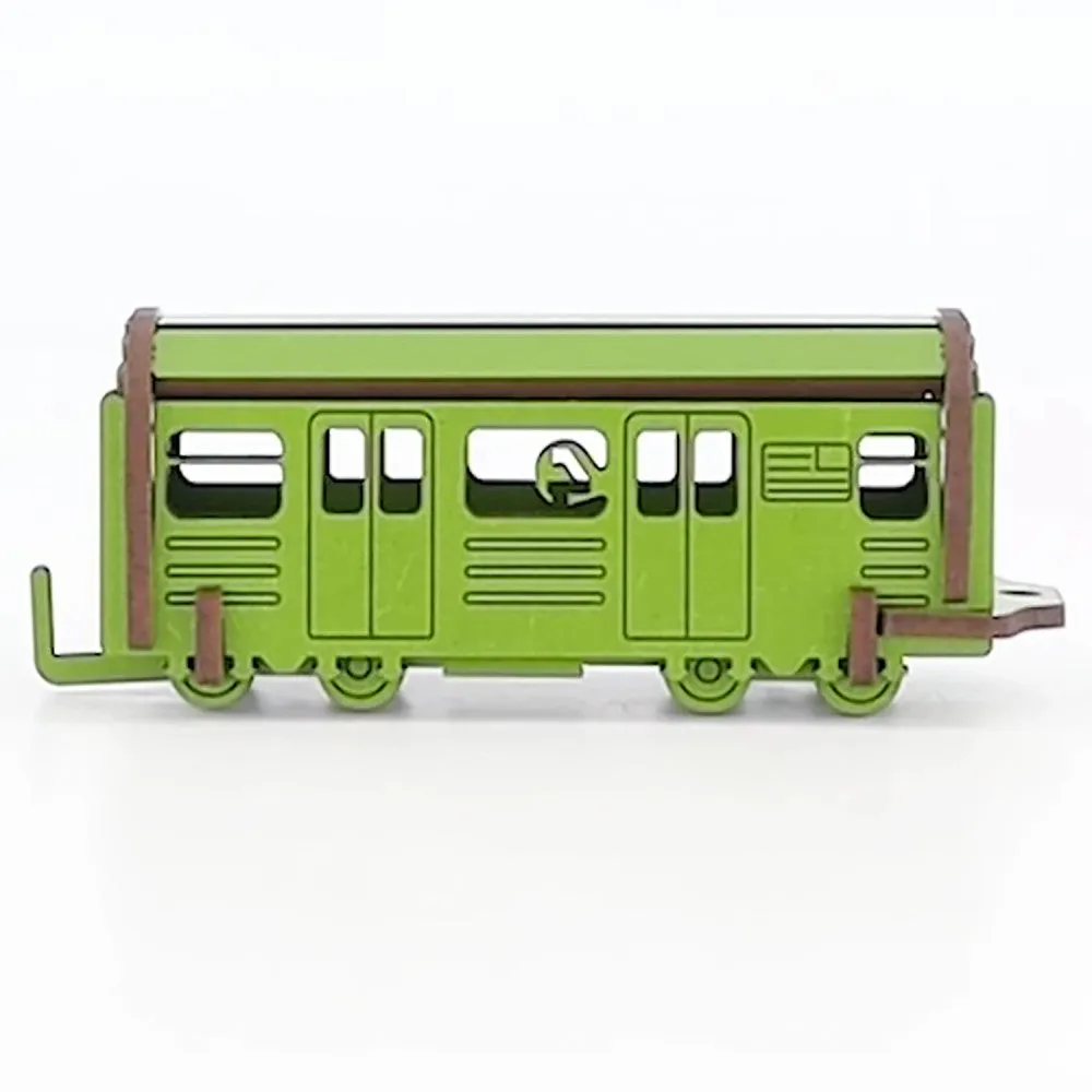 Little & Wood: NYC Subway 4 Train - 3D Wooden Puzzle Kit, Medium - Green