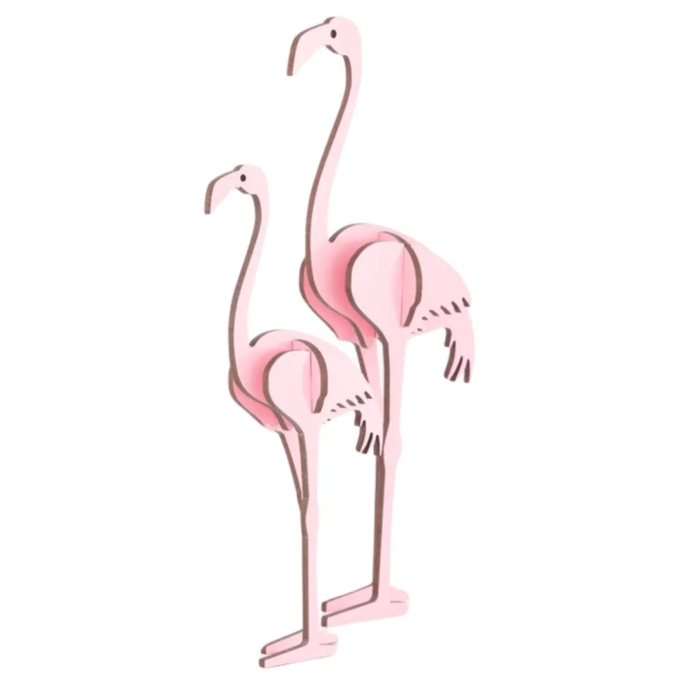 Little & Wood: Pink Flamingo 3D Wooden Puzzle Kit