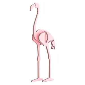 Little & Wood: Pink Flamingo 3D Wooden Puzzle Kit