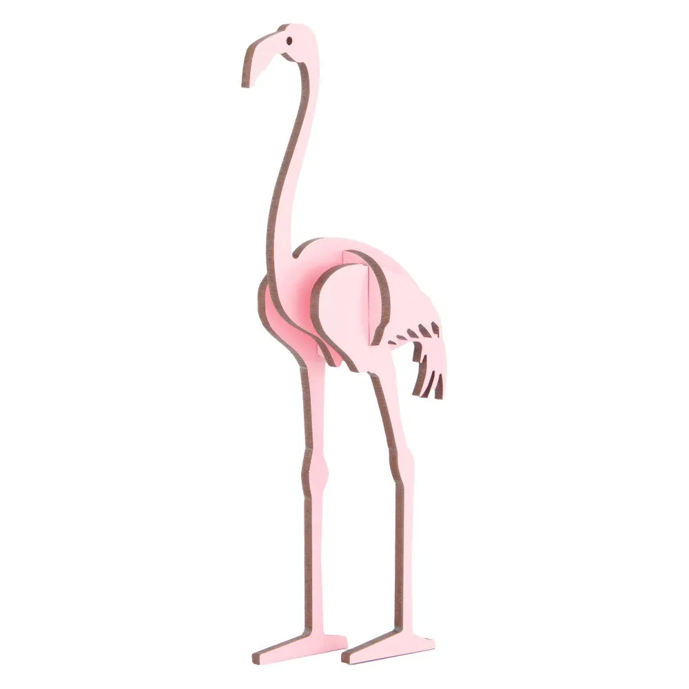 Little & Wood: Pink Flamingo 3D Wooden Puzzle Kit