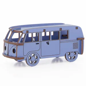 Little & Wood: Woodlet Camper Van Puzzle - Medium Blue 3D Model