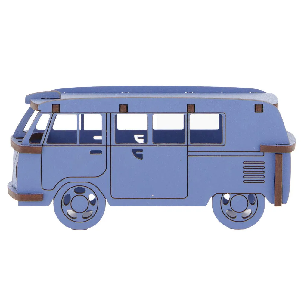 Little & Wood: Woodlet Camper Van Puzzle - Medium Blue 3D Model