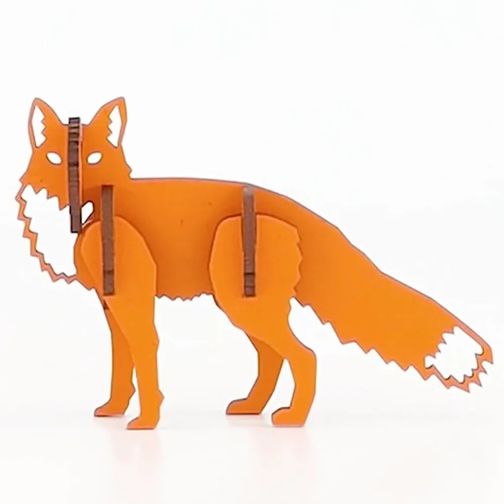 Little & Wood: Woodlet: Small Curious Fox - 3D Wooden Puzzle Kit