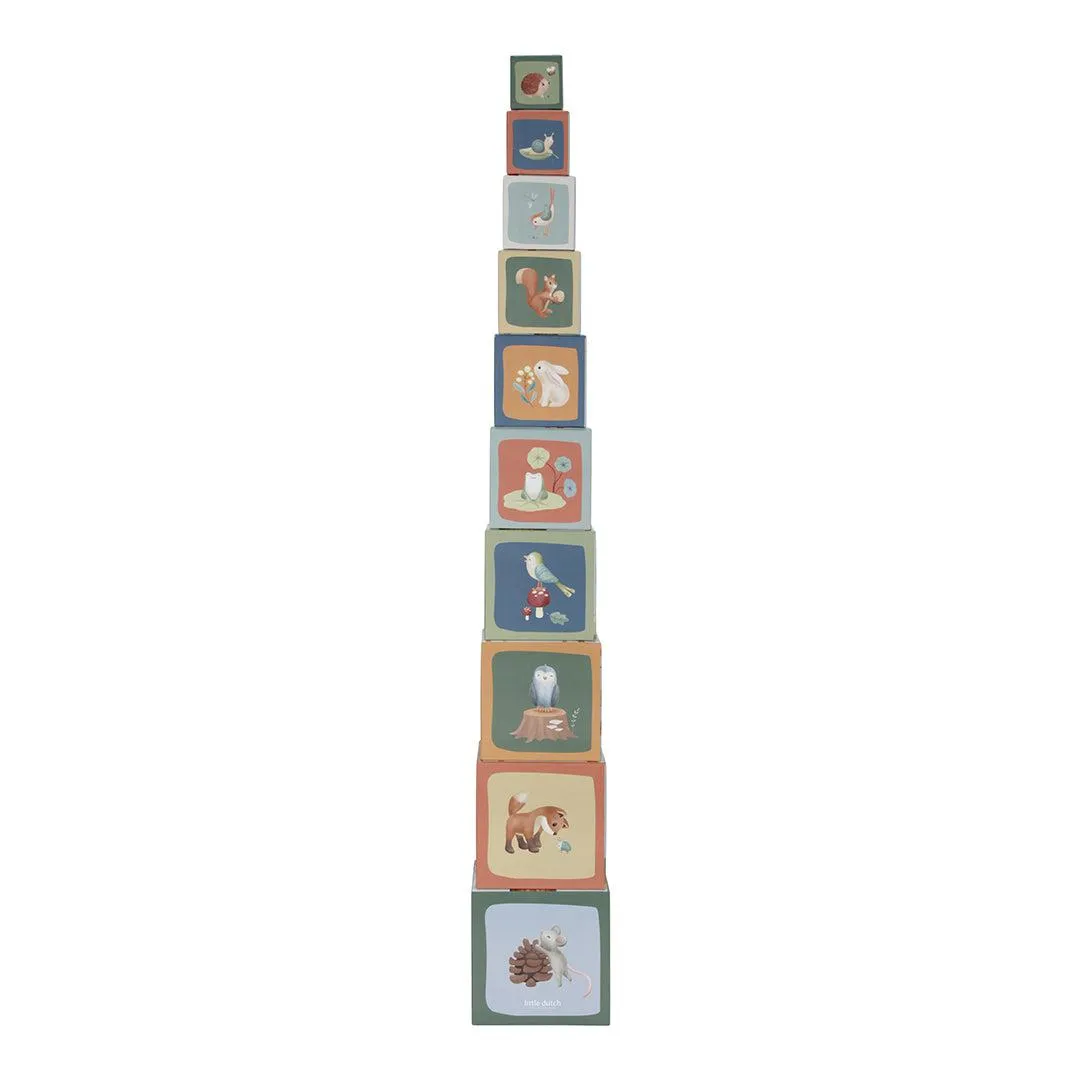 Little Dutch Cardboard Building Blocks - Forest Friends