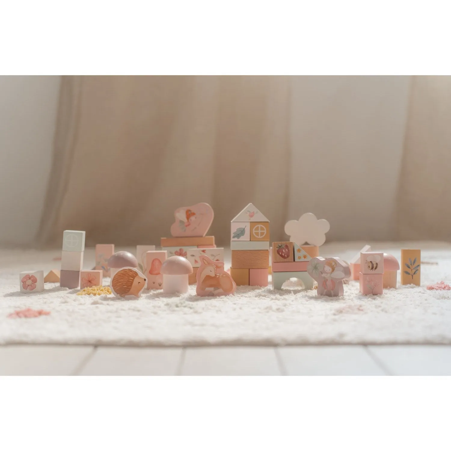 Little Dutch Fairy Garden Pink Building Blocks Wood