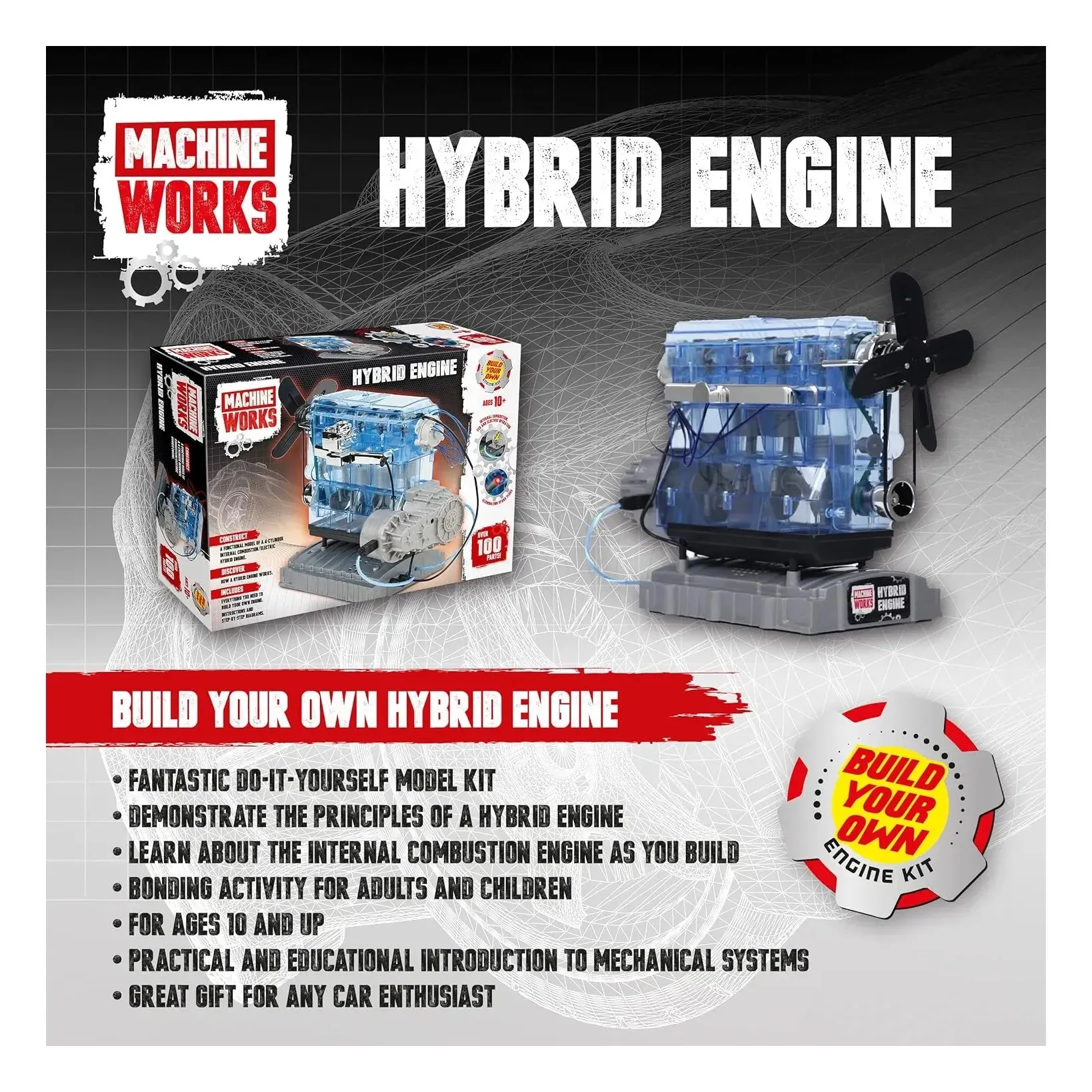 Machine Works 4 Cylinder Hybrid Engine Building Kit