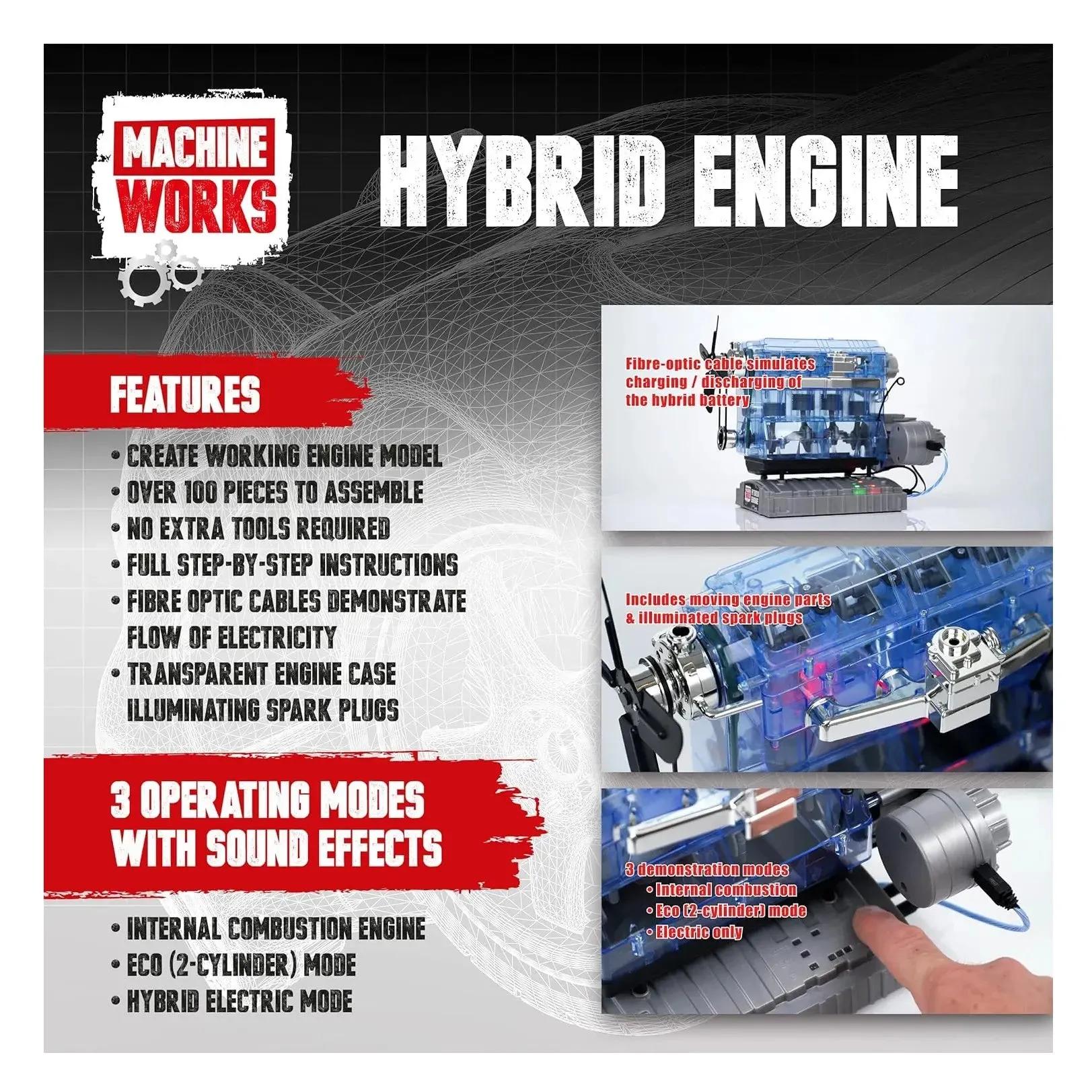 Machine Works 4 Cylinder Hybrid Engine Building Kit