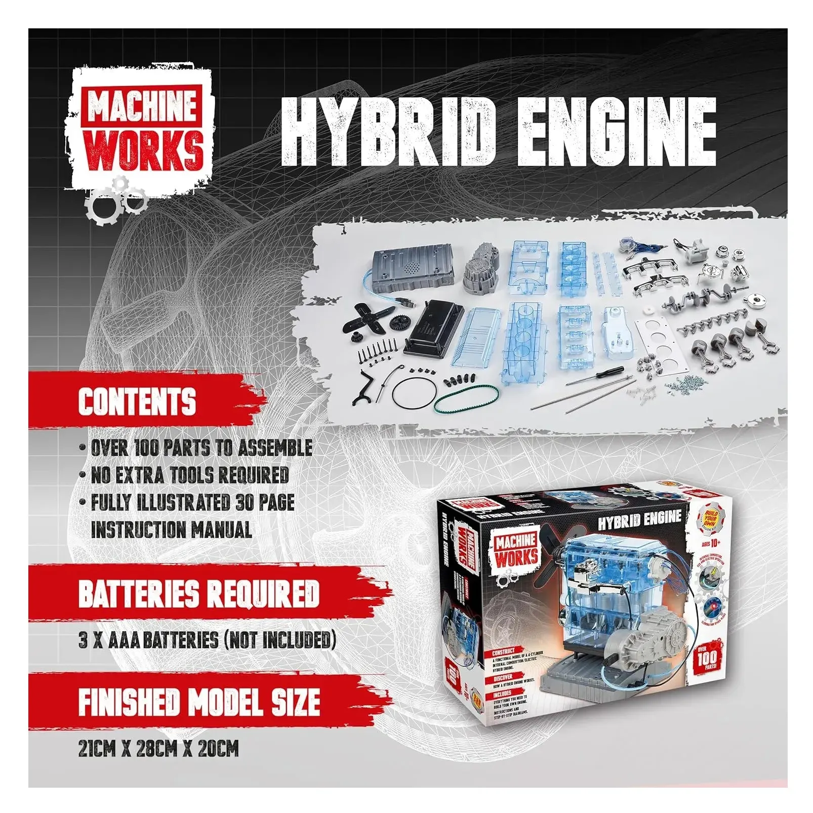 Machine Works 4 Cylinder Hybrid Engine Building Kit