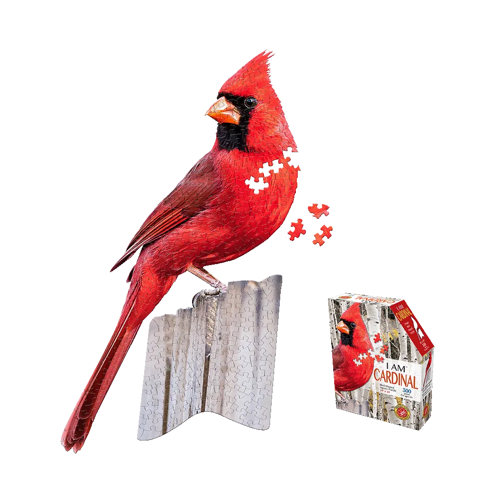 Madd Capp I AM Cardinal - Unique Bird-Shaped 300 pc Jigsaw Puzzle