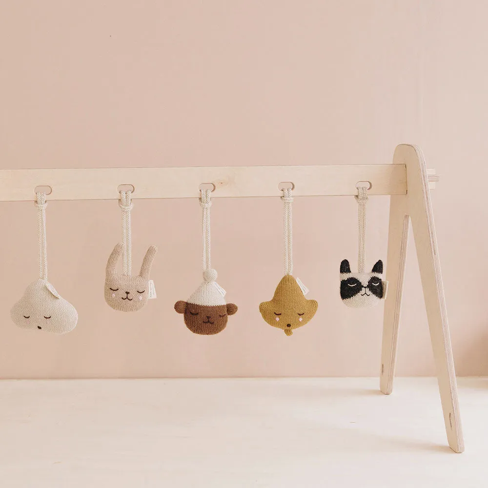 Main Sauvage Baby Gym Toy - Hanging Rattle - Leaf - Ochre