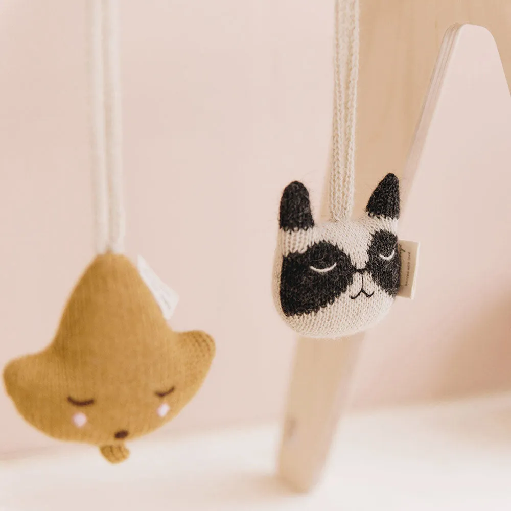Main Sauvage Baby Gym Toy - Hanging Rattle - Leaf - Ochre