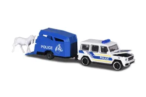 Majorette City Trailers Mercedes Police 4X4 With Horse Float