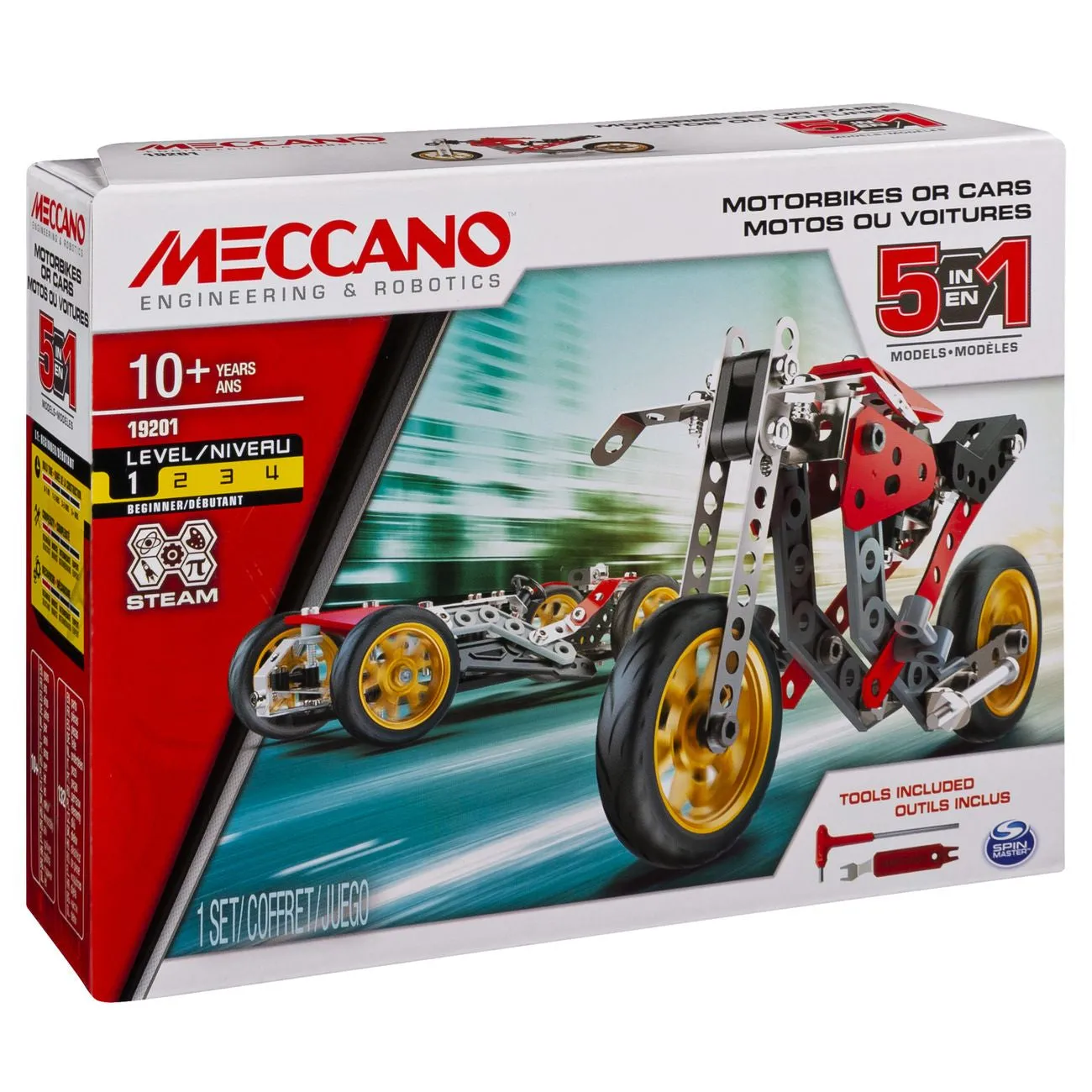 Meccano 5 Model Set Motorbikes Or Cars