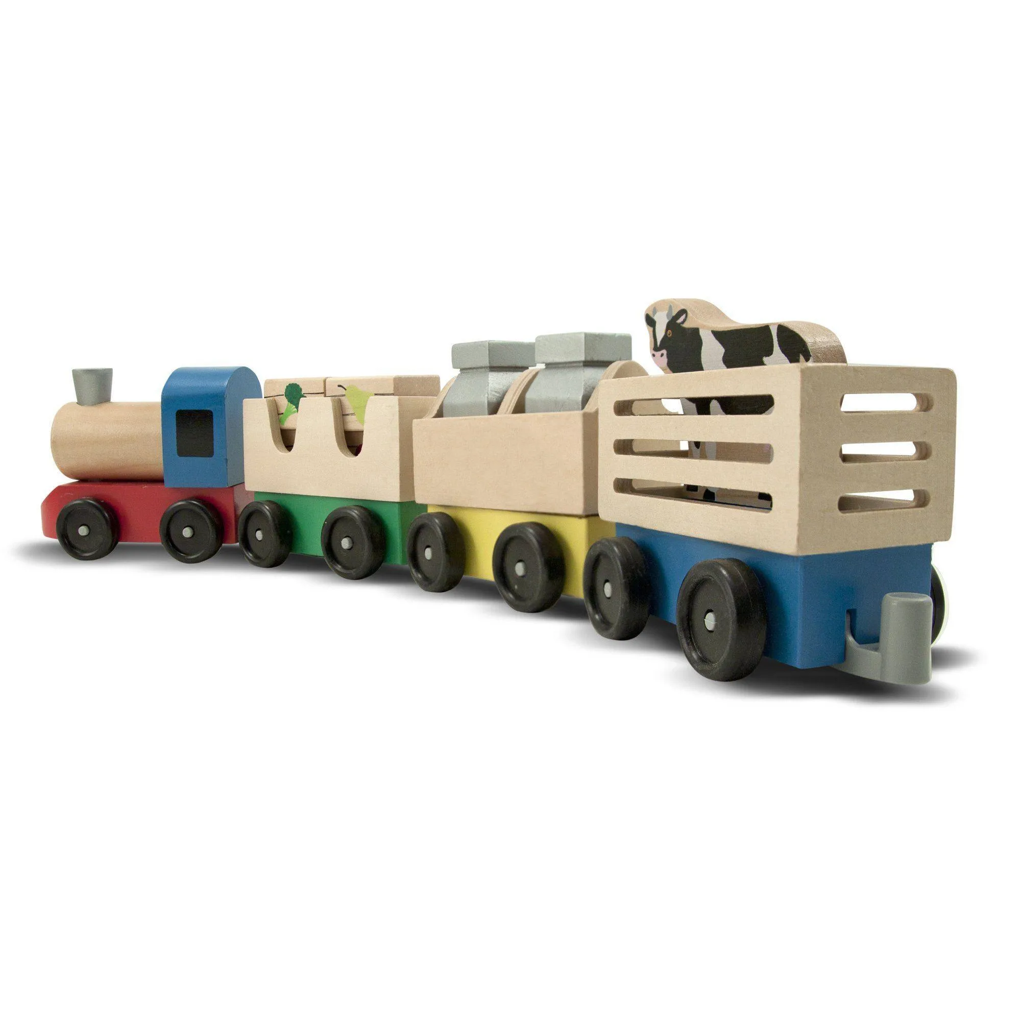 Melissa & Doug Wooden Farm Train Toy Set