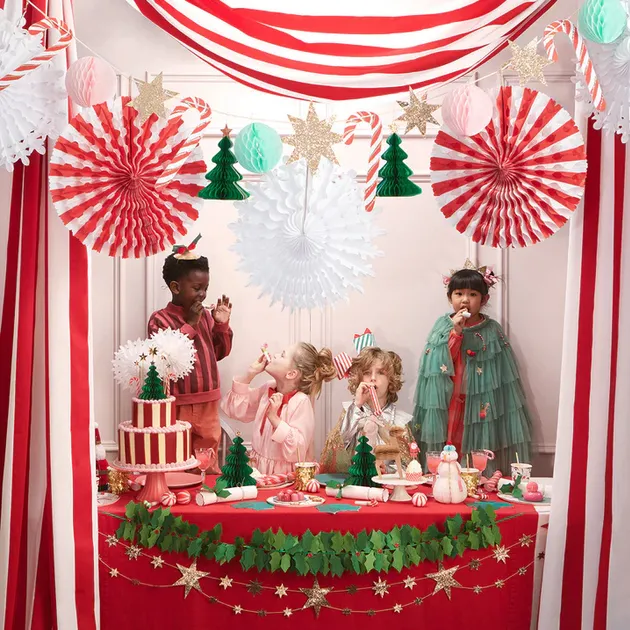 Meri Meri Christmas | Large Hanging Honeycomb Decorations (x 5)