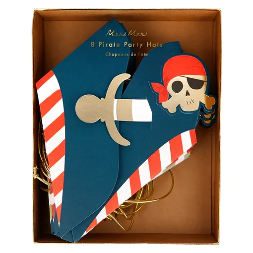 Meri Meri Party Hats | Blue Pirate 8 Pack