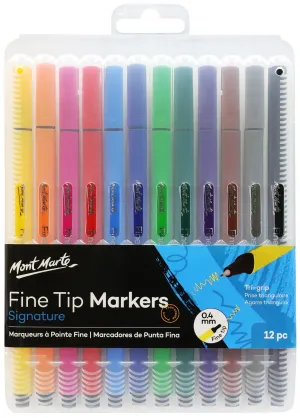 Mont Marte Fine Tip Markers 12 Pack