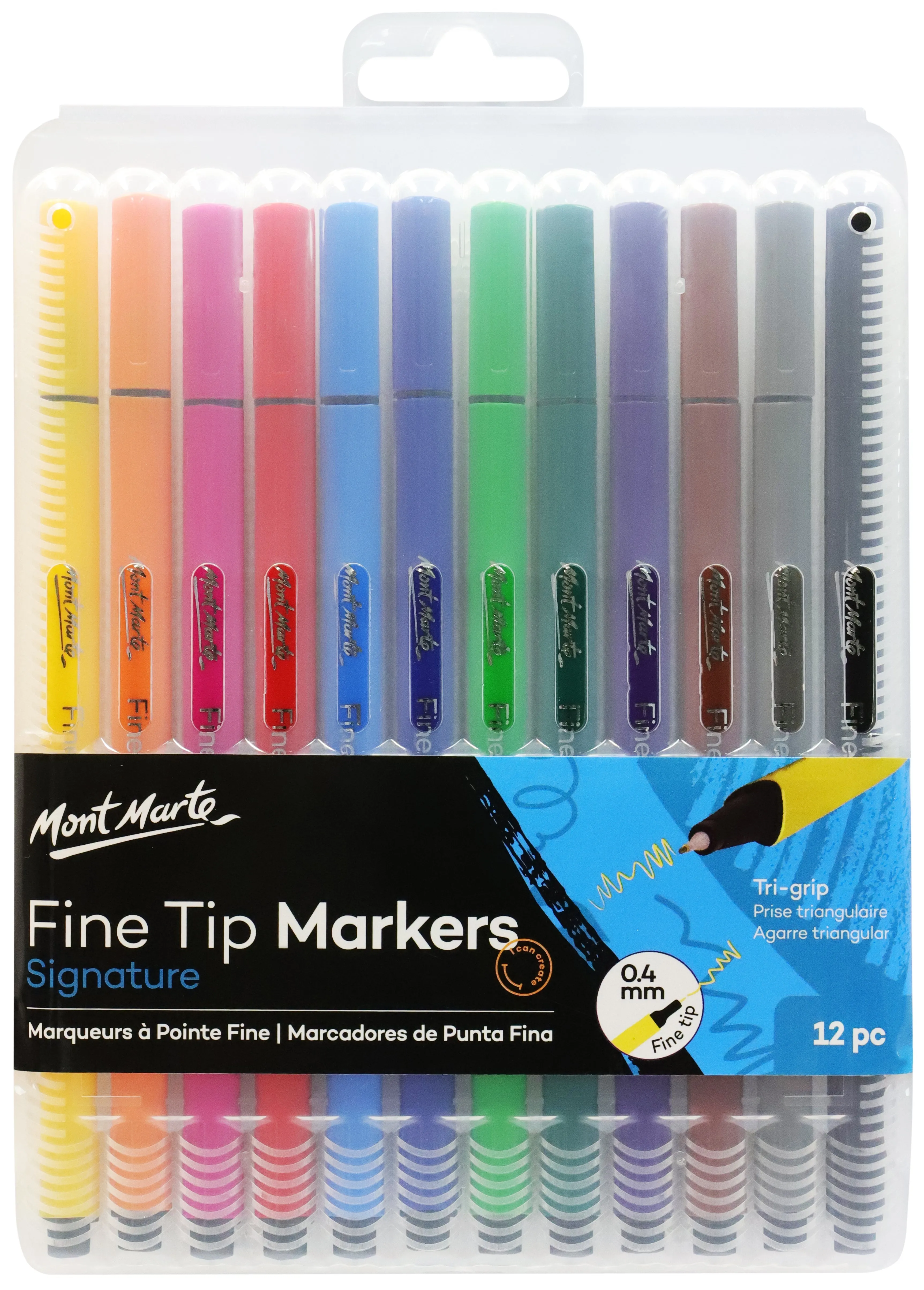 Mont Marte Fine Tip Markers 12 Pack