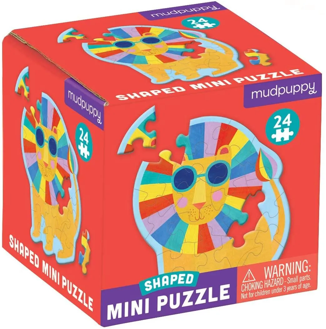 Mud Puppy 24 Piece Shaped Mini Puzzle Rainbow Lion