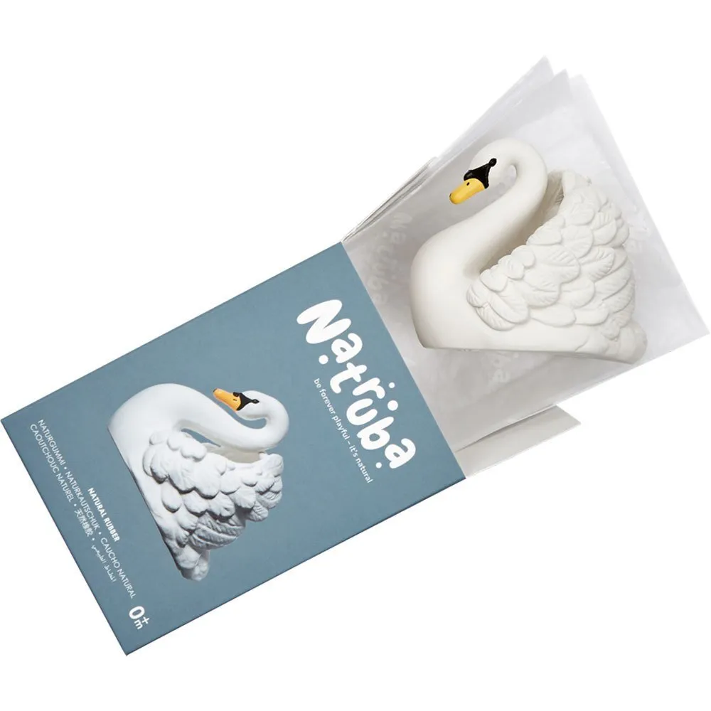 Natruba: Natural Rubber Large Bath Toy Swan - White
