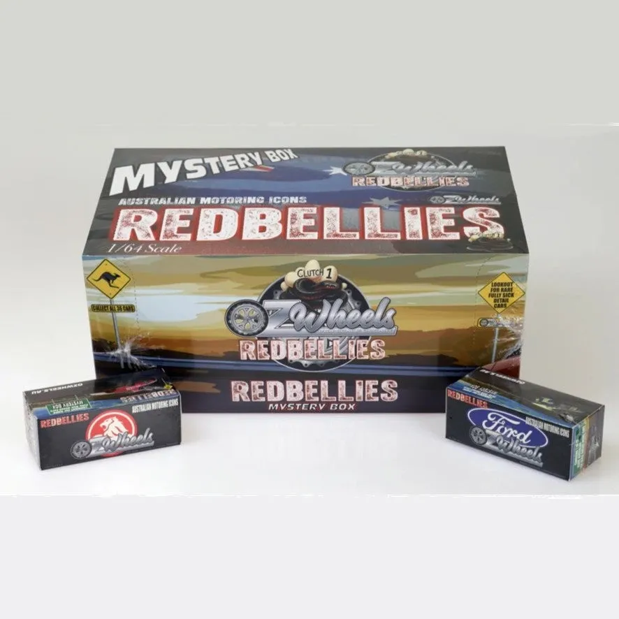Oz Wheels Holden/Ford Red Bellies Clutch 1 - (36-Pack) Box, 1:64 Scale Cars