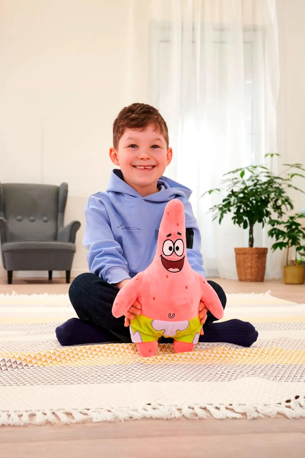 Patrick Star Plush - 35 cm Soft Toy with Recycled Filling, Ideal for Ages 0 