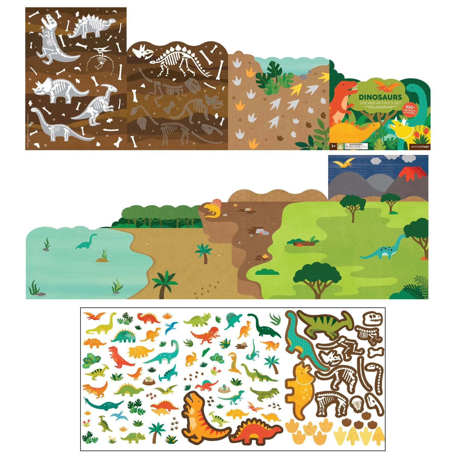 Petit Collage Stickers Book - Dino