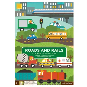 Petit Collage Stickers Book - Roads & Rails