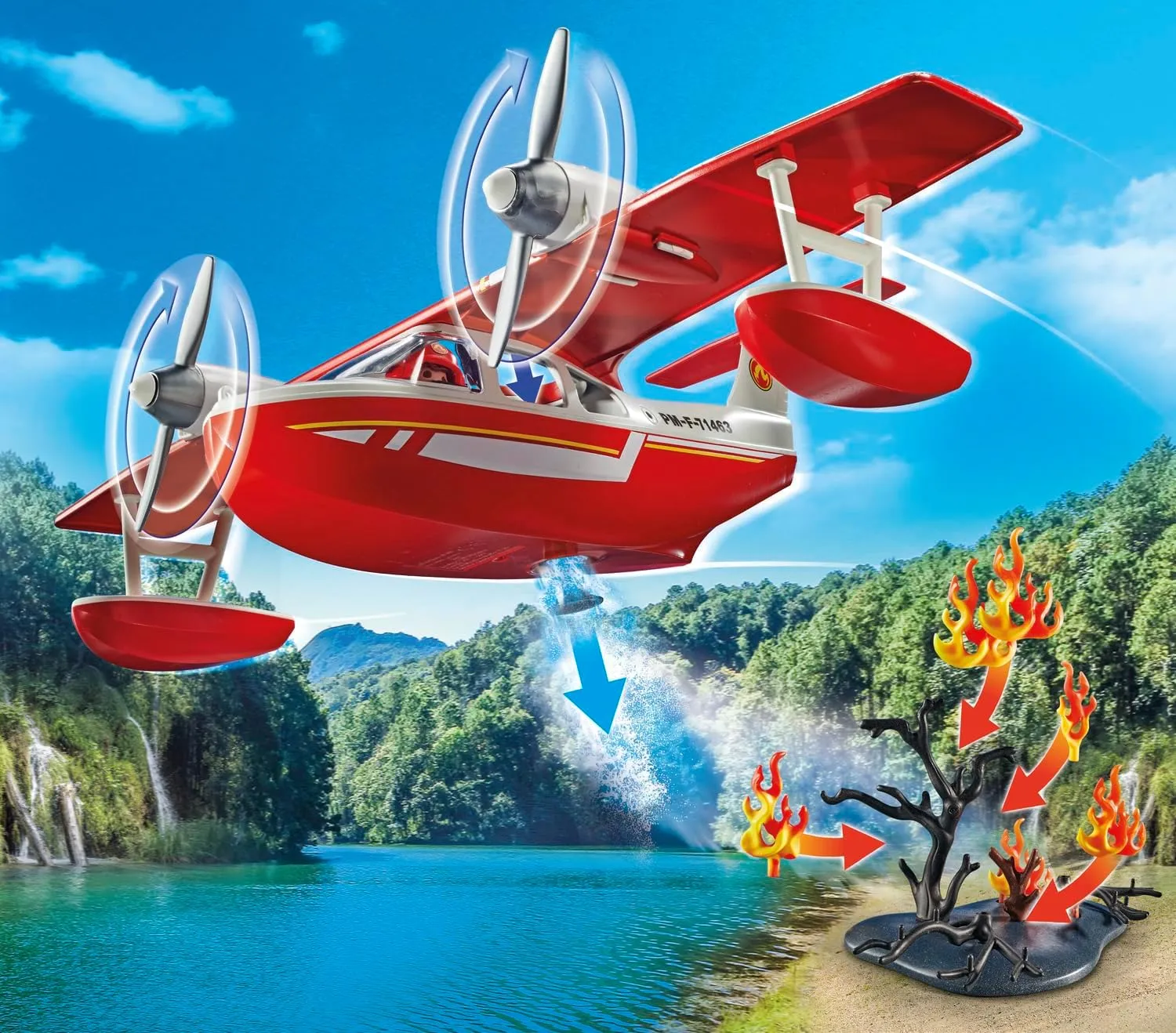 Playmobil 71463 Fire Firefighting plane with extinguishing function Wise - Kids Toys