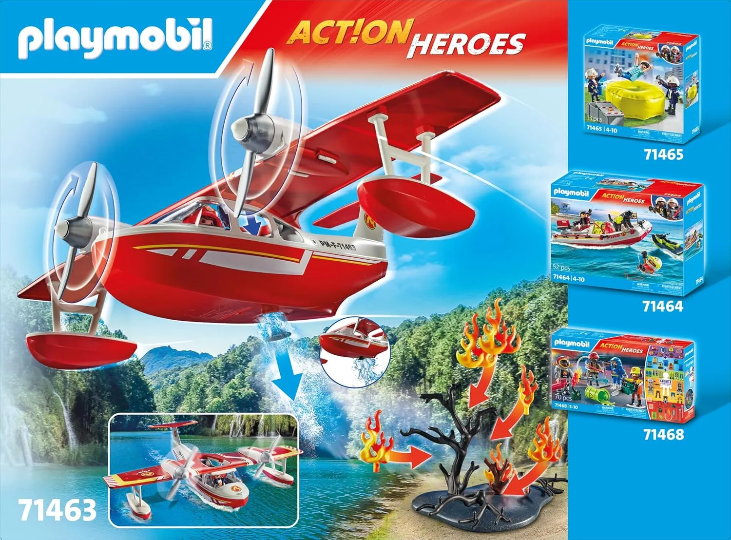 Playmobil 71463 Fire Firefighting plane with extinguishing function Wise - Kids Toys
