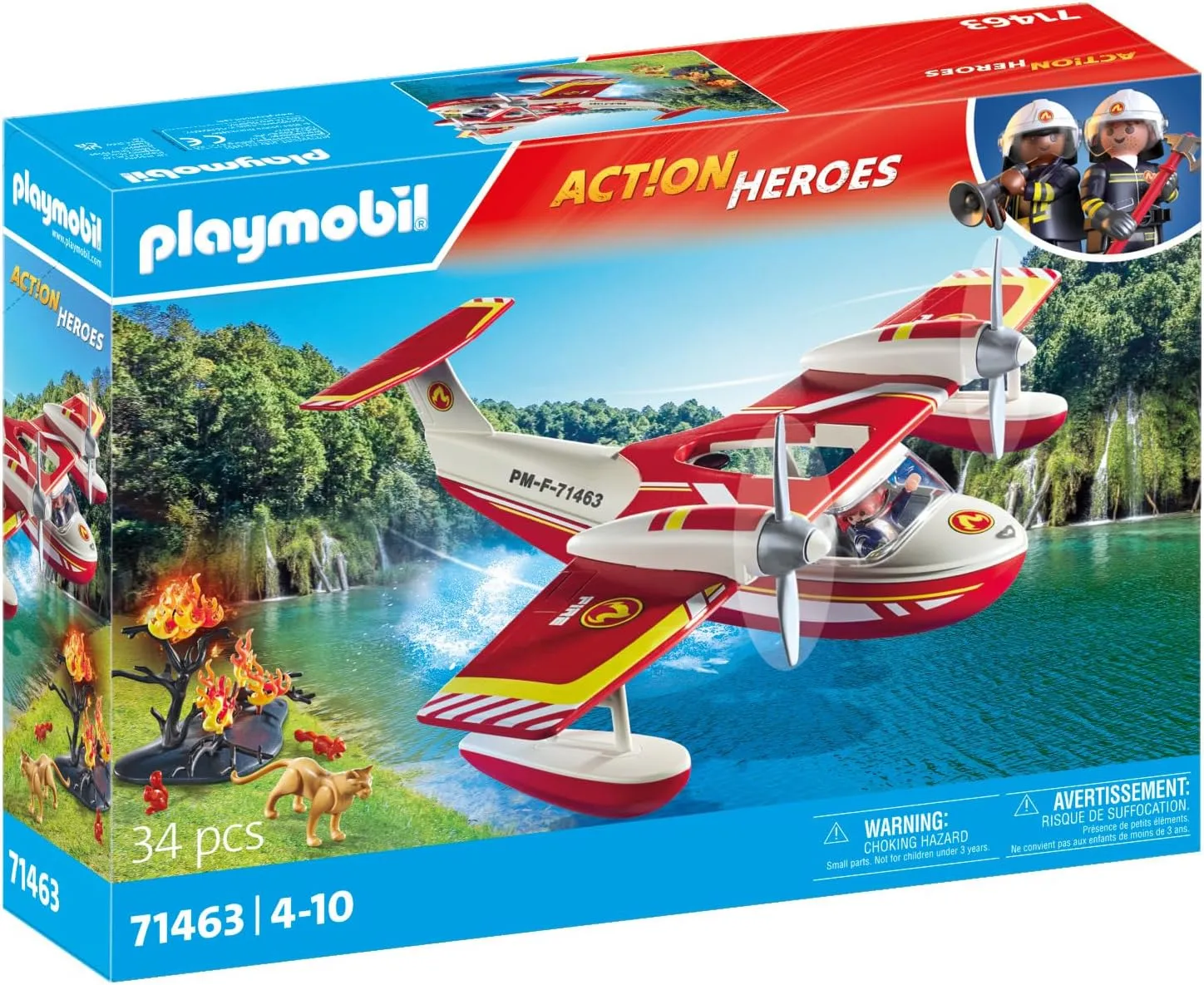 Playmobil 71463 Fire Firefighting plane with extinguishing function Wise - Kids Toys