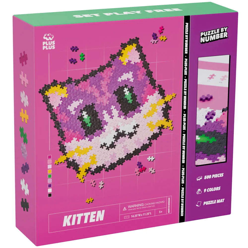Plus-Plus Kitten Puzzle by Number - 500 Pc, Ages 5 
