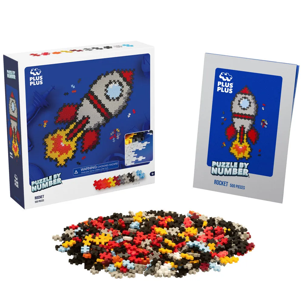 Plus-Plus Puzzle by Number Rocket - 500 Piece Creative Set for Kids Ages 5 