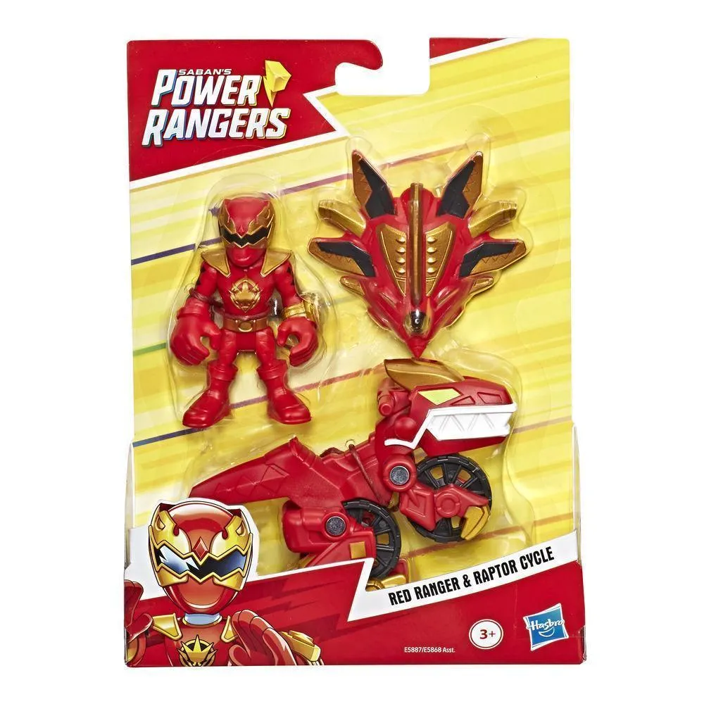 Power Rangers Playskool Heroes Red Ranger and Raptor Cycle Figure and Vehicle 2-Pack