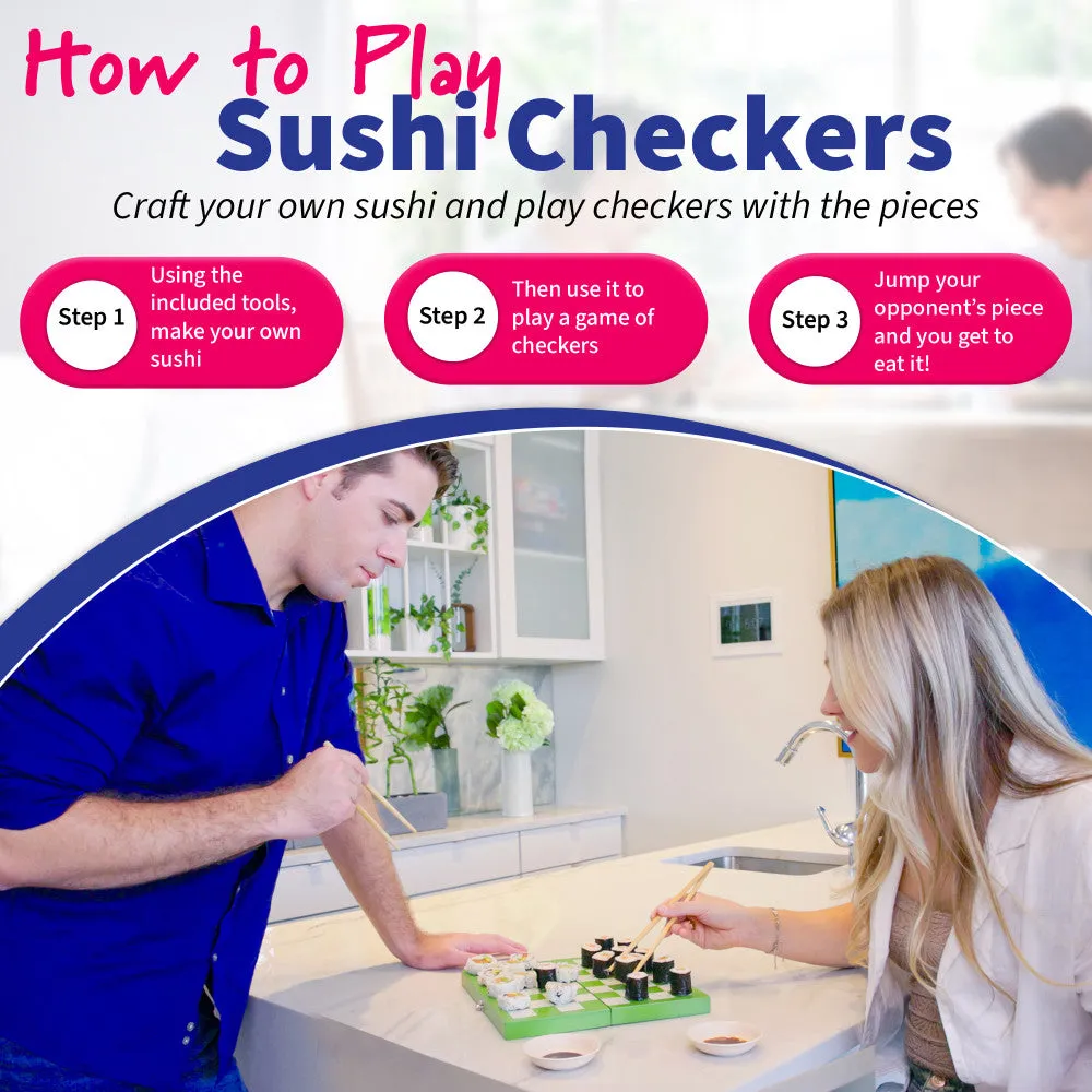 Project Genius Sushi Checkers & Sushi Making Strategy Game Set