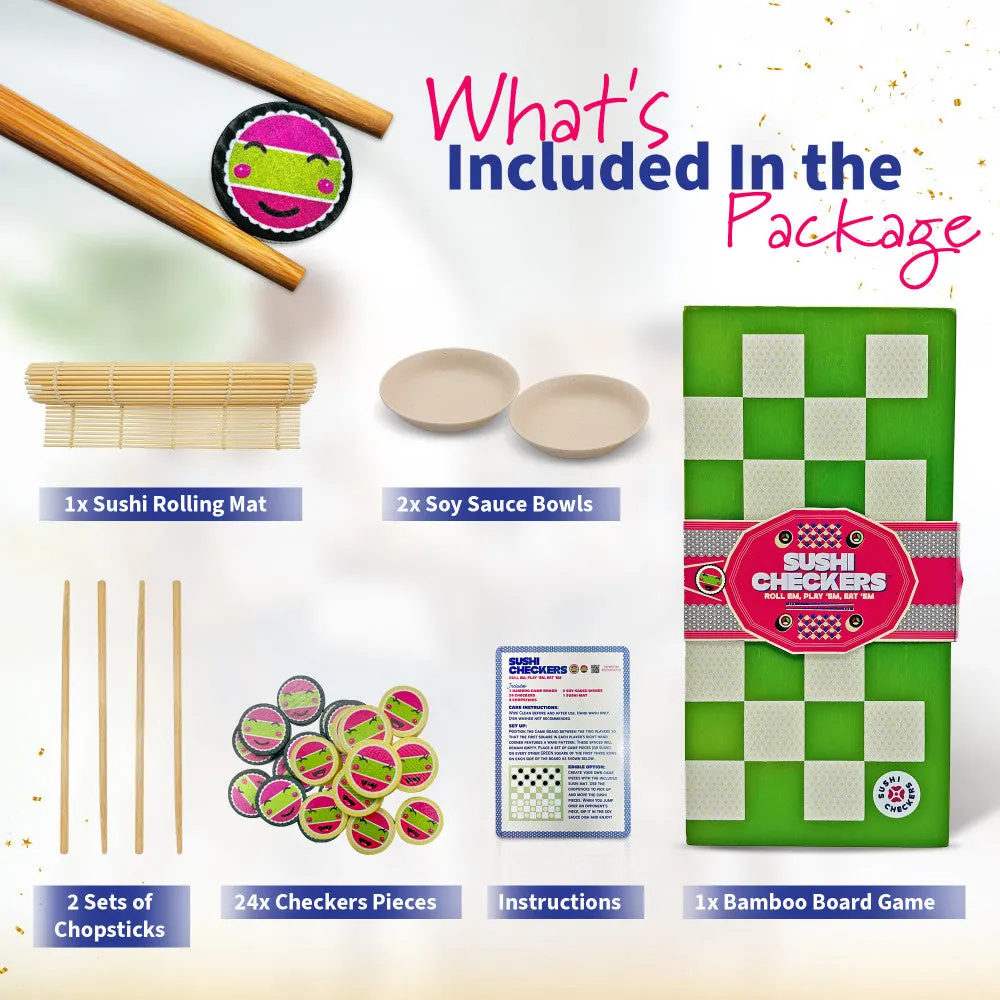 Project Genius Sushi Checkers & Sushi Making Strategy Game Set