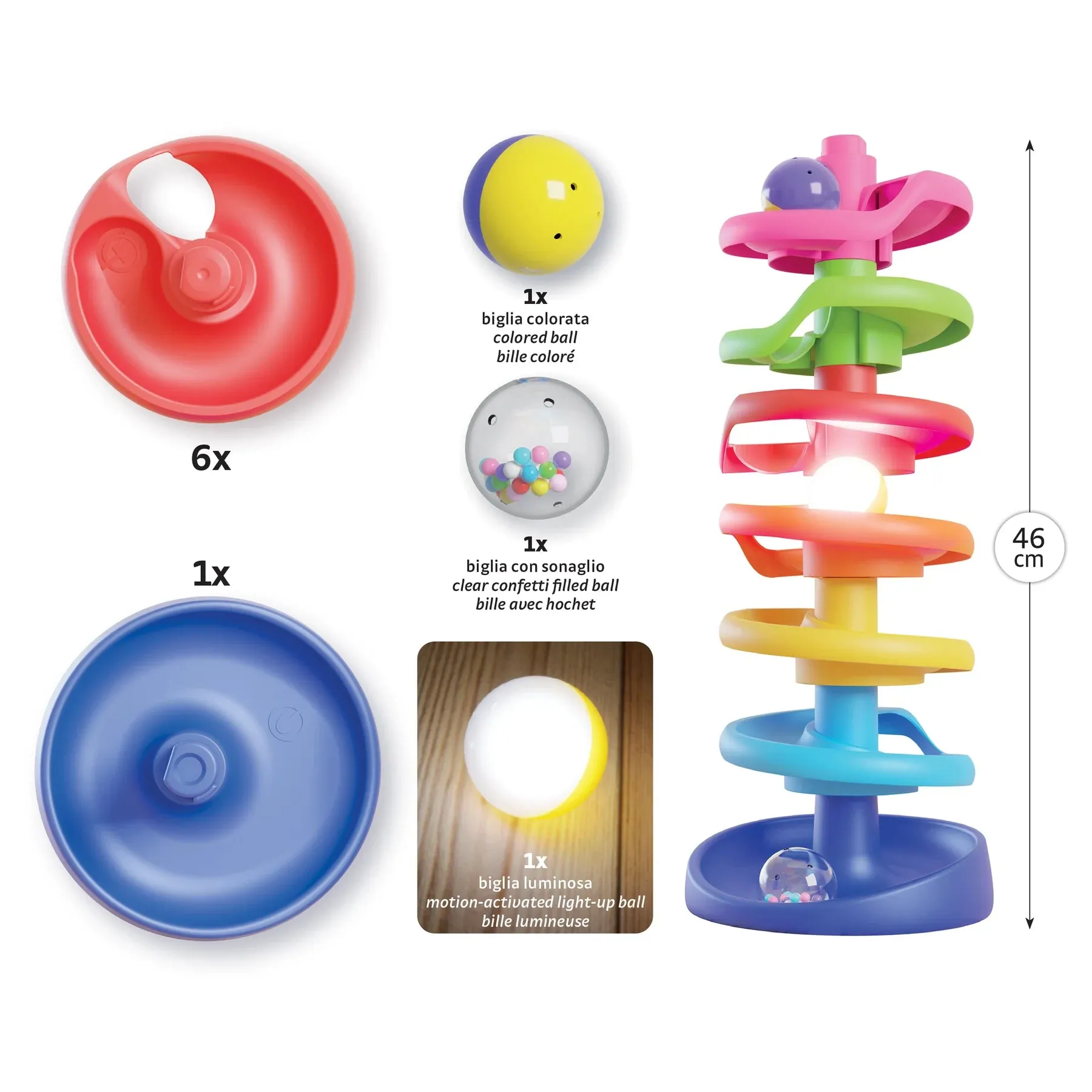 Quercetti 6499 Spiral Tower Brightball Wise - Kids Toys
