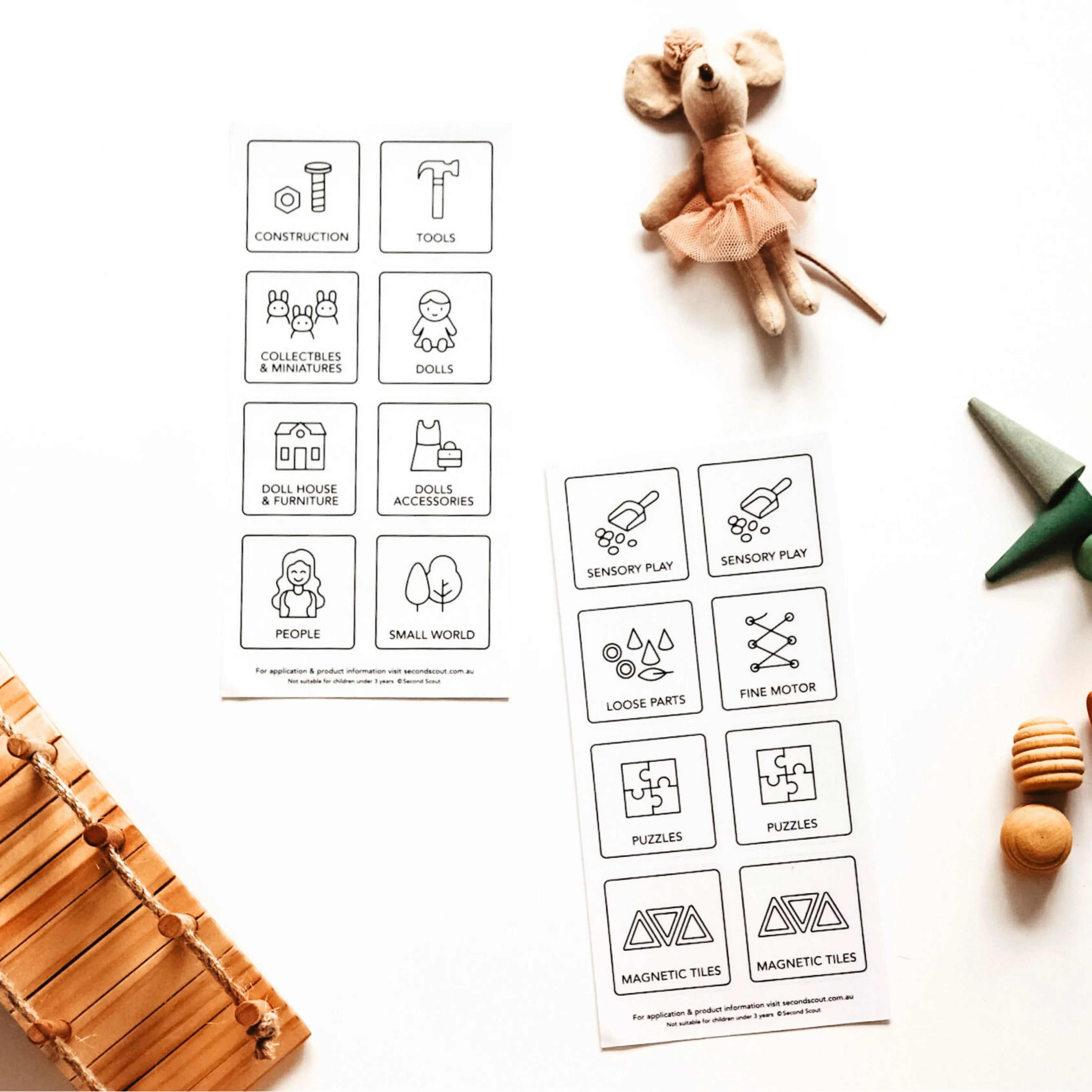 Second Scout Adhesive Storage Labels | Toy Storage
