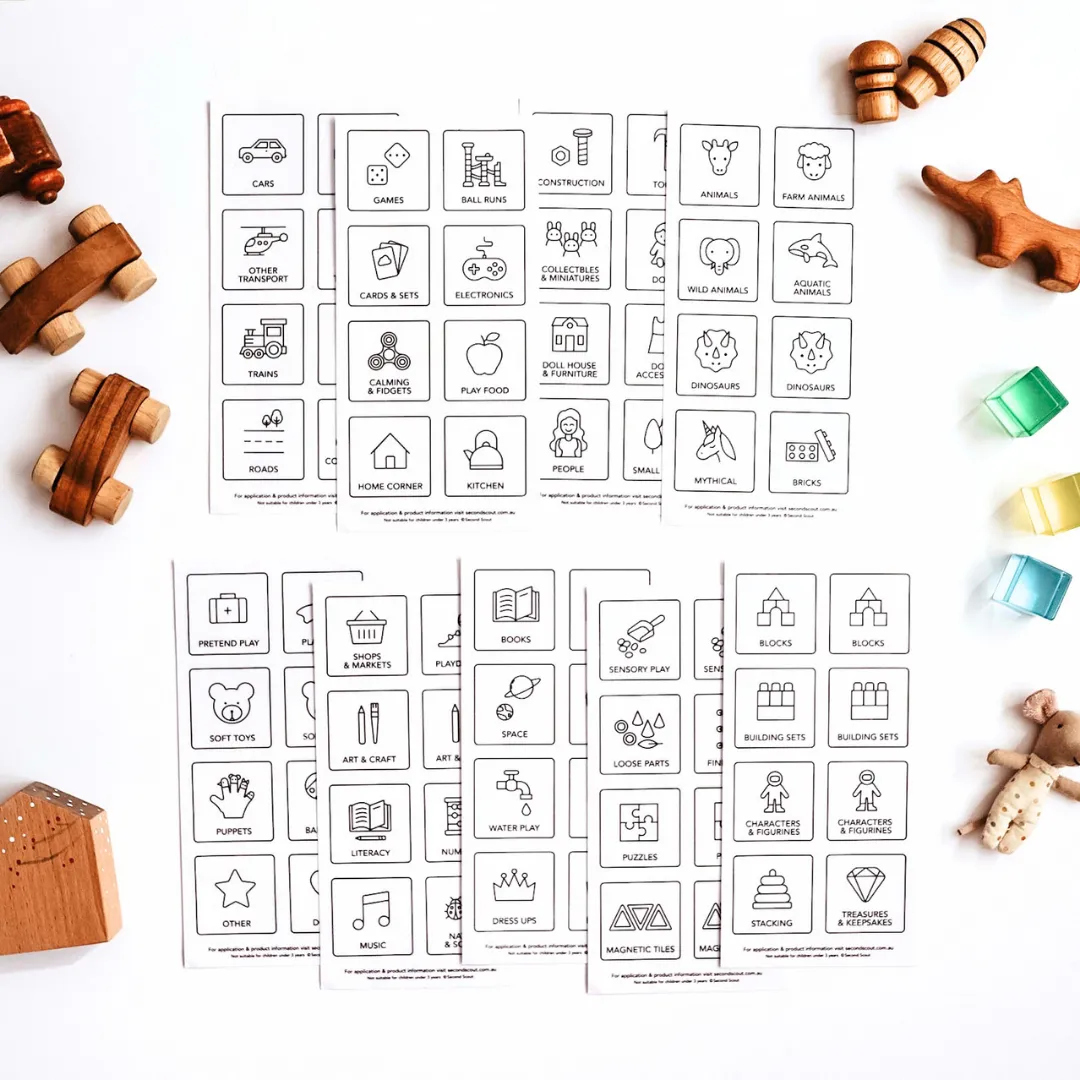 Second Scout Adhesive Storage Labels | Toy Storage