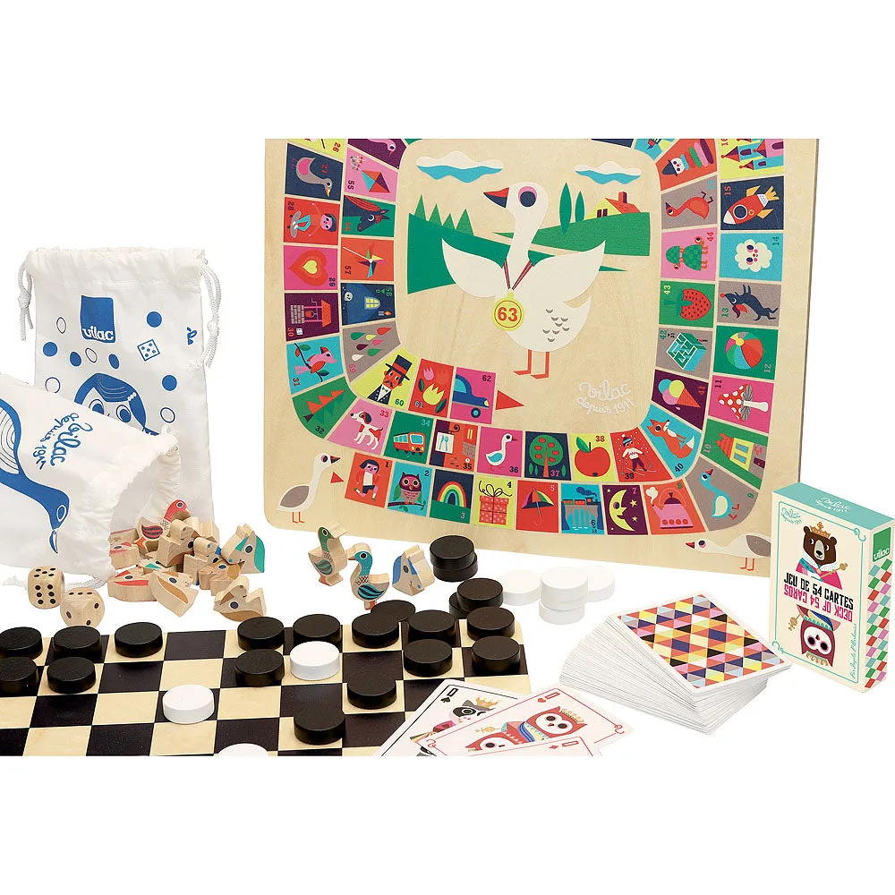 Vilac-7609-Arrhenius-Set-of-classic-board-games Wise - Kids Toys