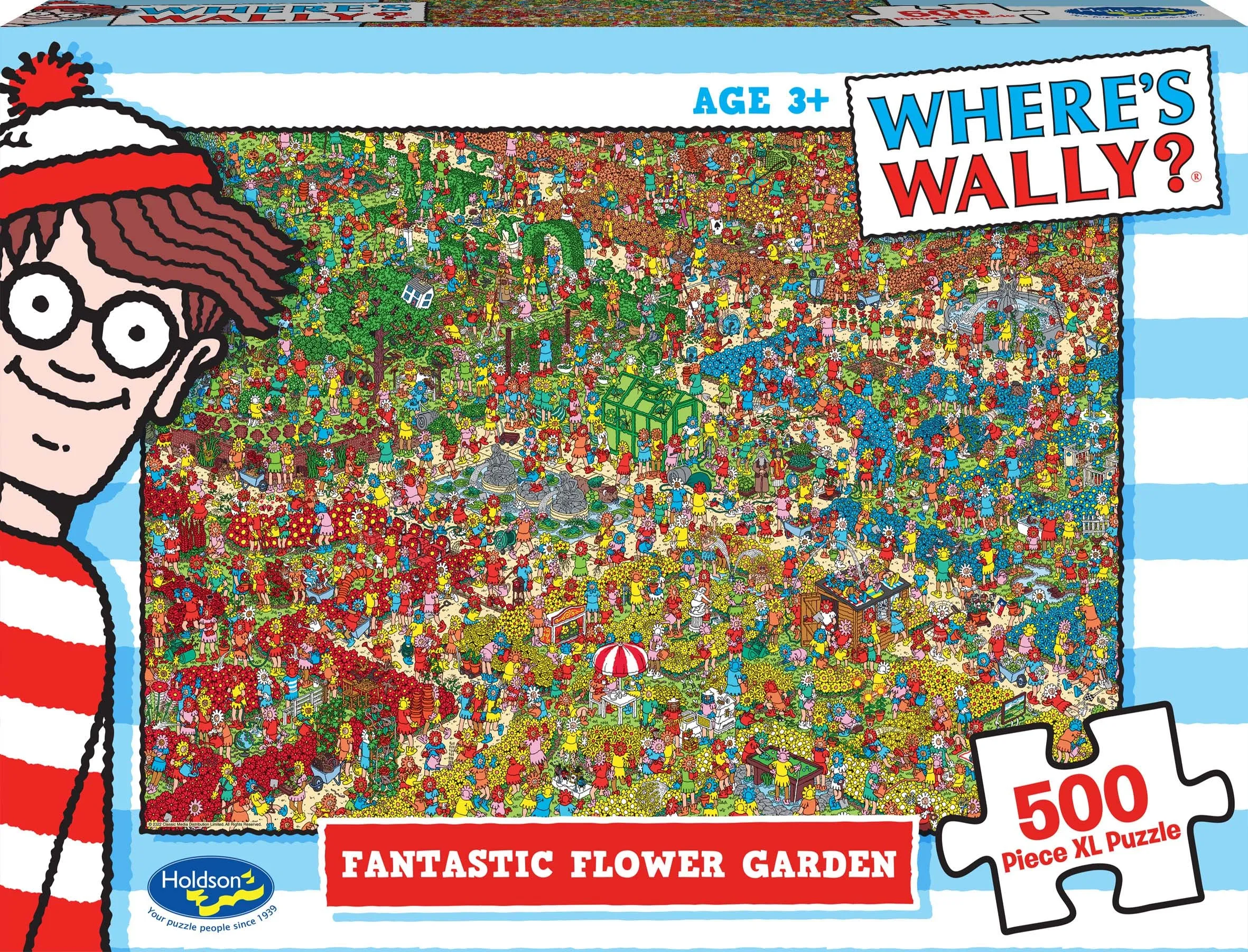 WHERE'S WALLY 500 PIECE XL PUZZLE FANTASTIC FLOWER GARDEN
